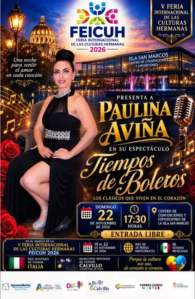 Cartel: Paulina Aviña «Tiempos de boleros»